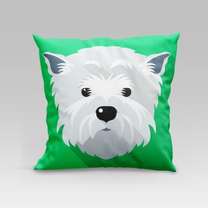 Capa de Almofada Estampada Pet Dog em Veludo Suede 45cm X 45cm - Decoração Raças Cachorros