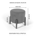 Ver mais imagens de Conjunto Poltrona Estofada Cléo com Puff Redondo Berlim Bege – Straub Web