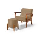 Ver imagem 1 de Conjunto Poltrona Estofada Cléo com Puff Redondo Berlim Bege – Straub Web