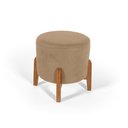 Ver imagem 3 de Conjunto Poltrona Estofada Cléo com Puff Redondo Berlim Bege – Straub Web