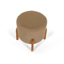 Ver imagem 4 de Conjunto Poltrona Estofada Cléo com Puff Redondo Berlim Bege – Straub Web