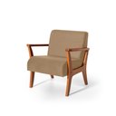 Ver imagem 2 de Conjunto Poltrona Estofada Cléo com Puff Redondo Berlim Bege – Straub Web