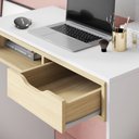 Ver imagem 3 de Mesa Para Computador 90cm 1 Gaveta Bit Branco Fosco/ Tauari Nobre - Colibri