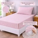Ver imagem 3 de Jogo de Cama Lençol Egipicio Solteiro 2 Peças Micropercal 600 Fios Macio Rosa Casa Show Enxovais