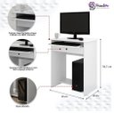 Ver imagem 2 de Escrivaninha Office Mesa de Computador com Suporte de Teclado e Gaveta Pratica:Branco