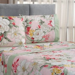 Jogo de Cama Estampado Micropercal 200 Fios Naturale King 04 Peças - Killy. - 4