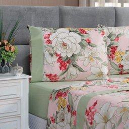 Jogo de Cama Estampado Micropercal 200 Fios Naturale King 04 Peças - Killy. - 2