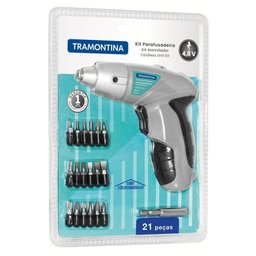 Parafusadeira 1/4 21 Peças Tramontina para Uso Doméstico a Bateria Ni-cd 4,8 V Tramontina - 2