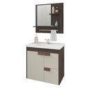 Ver imagem 1 de Gabinete de Banheiro com Cuba e Espelheira Tulipa 60cm Cafe/off White - Mgm