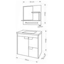Ver imagem 2 de Gabinete de Banheiro com Cuba e Espelheira Tulipa 60cm Cafe/off White - Mgm