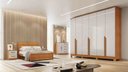 Ver imagem 1 de Guarda Roupa Roupeiro Casal 06 Portas 06 Gavetas 100% MDF Nature Off White
