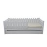 Bicama Solteiro Base Montessoriana Madeira Maciça Pinus - Branco - Grade Cercadinho Completa - 1