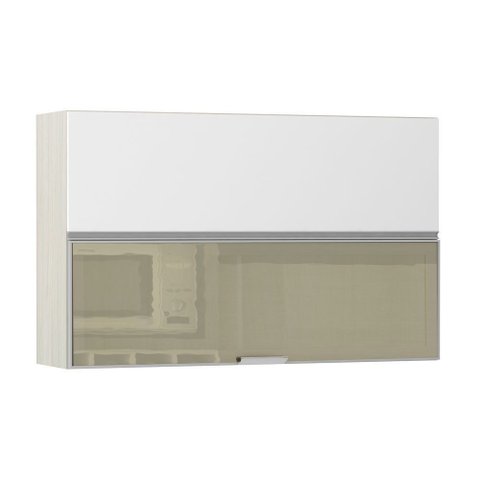 Armario Basculante Misto Luciane 120cm 1 Porta Fechada 1 Porta Alumínio com Vidro Reflecta Lis