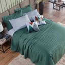 Ver imagem 2 de Kit Colcha Matelassê Percal 300 Fios Basic Casal 07 Peças 100% Poliéster - Verde Mountains