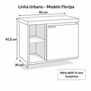 Ver imagem 2 de Gabinete para Banheiro Suspenso Floripa 100% MDF 15mm