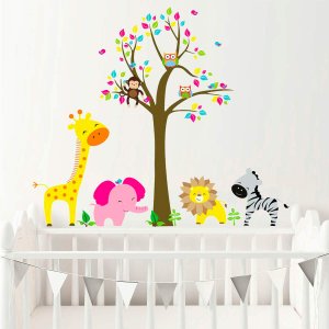 Adesivo de Parede Safári Baby Infantil-Medio 58x50cm