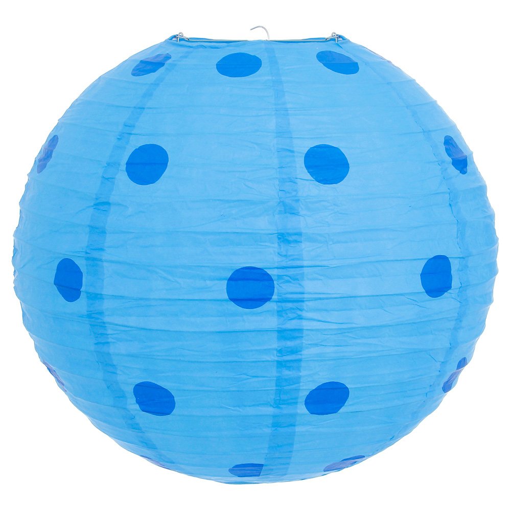 Luminária Japonesa Papel 40 cm Azul Poá MadeiraMadeira