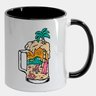 Caneca Branca com Interna Preta Y5 Copo Chopp Praia Mar Sol Areia - 1