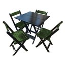 Ver imagem 6 de Kit 9 Mesas De Madeira Dobrável Preto 70X70 Com 4 Cadeiras Dobráveis Verde Verde