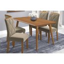 Ver imagem 1 de Conjunto: Mesa de Cozinha Adele Tampo Madeirado 130x80cm e 4 Cadeiras Fernanda Carvalho/cinamomo -
