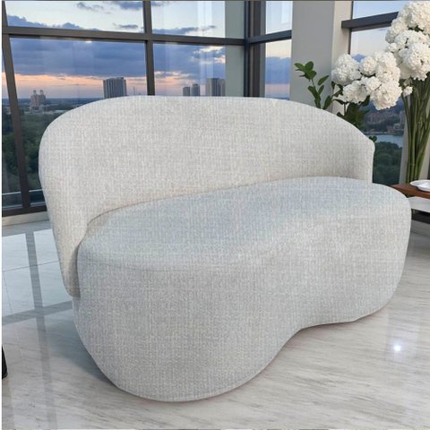 Namoradeira Decorativa Beatriz Orgânica Linho Bege