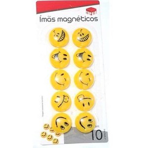 Ima/prendedor Magnetico Multiuso Emoticons Kit C/10 Pcs Top Rio Ref:trc7794