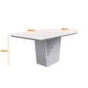 Ver imagem 5 de Mesa de Jantar Tampo com Vidro Lita 160 cm Off White Base Ypê - D’Rossi