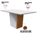 Ver imagem 4 de Mesa de Jantar Tampo com Vidro Lita 160 cm Off White Base Ypê - D’Rossi