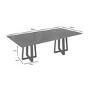 Ver imagem 2 de Mesa Jantar Elma Madeira Maciça c/ Tampo Madeirado c/ Vidro 180x90cm Carvalho/Off White Kappesberg