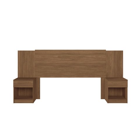 Cabeceira para Cama Queen Extensivel Loanda com Mesa de Cabeceira Gaveta Jatoba Santos Andirá