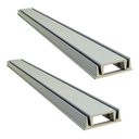 Ver imagem 1 de Kit 2 Grelha Linear Invisível com Caixilho Bege 100x8cm