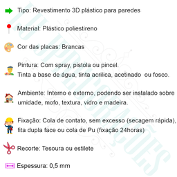 10 Placas Revestimento 3d Decorativo 50x50 Parede Teto Choc - 3