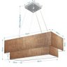 Lustre Duplo Retangular Md-4138 70x30 60x25 Bivolt Palha - 2