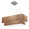 Lustre Duplo Retangular Md-4138 70x30 60x25 Bivolt Palha - 1