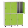 Roupeiro de Aço Insalubre 3 Vãos 06 Portas com Fechadura Pandin 1,90 M Cinza e Verde Miró - 1