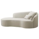 Ver imagem 1 de Divã Recamier Curvo Sala de Estar Recepção Inglaterra 180cm Lado Esquerdo Bouclé Adj Decor Bege