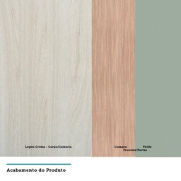 Armário De Cozinha 8 Peças Com Tampo Crema Com Verde - 8