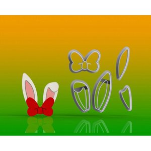 Cortador Páscoa - Coelho Orelhas Modular Tamanho 5 Cm