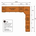 Ver imagem 3 de Quarto Modulado Queen 6 Peças Altezza Clean Freijó/Titânio