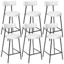Ver imagem 1 de Kit 06 Banquetas Baixas para Cozinha Sala de Jantar Bar Bancada Milão L02 Facto Branco - lyam decor