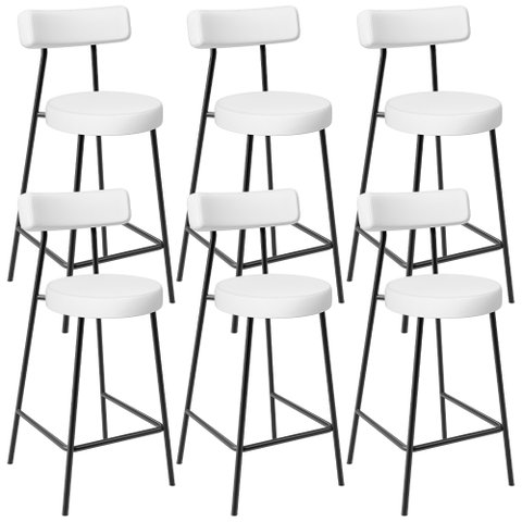 Kit 06 Banquetas Baixas para Cozinha Sala de Jantar Bar Bancada Milão L02 Facto Branco - lyam decor