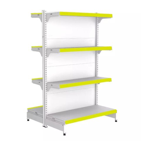 Gondola Centro 137 Fit Inicial Branco 8 Bandeja Pe Amarelo