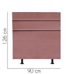 Cabeceira Turim 90cm Solteiro Quarto Luxo Cama Box Suede Rose Gold - D House Decor - 2