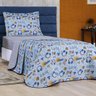 Colcha Infantil Solteiro 2 Peças Menino e Menina Estampada Cobre Leito Teen Dupla Face Cama Box Game - 1
