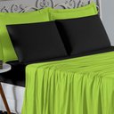 Ver imagem 3 de Jogo de Cama Casal Viúva Nobre 4 Peças Malha 100% Algodão - Pistache / Preto