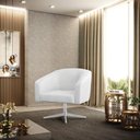Ver imagem 7 de Cadeira Sala de Jantar Giratória Cromada Kit 2 Stella Sintético Pu D03 - D'Rossi Cor Branco