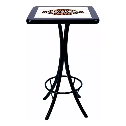 Mesa Quadrada Bistrô Azulejo Harley Davidson - Preto