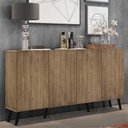 Ver imagem 2 de Aparador Buffet Retrô Multimóveis 4 Portas Rustic/preto