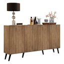 Ver imagem 6 de Aparador Buffet Retrô Multimóveis 4 Portas Rustic/preto