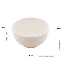 Bowl de Porcelana Branco Diamond 11,5 x 6 cm - Lyor - 5